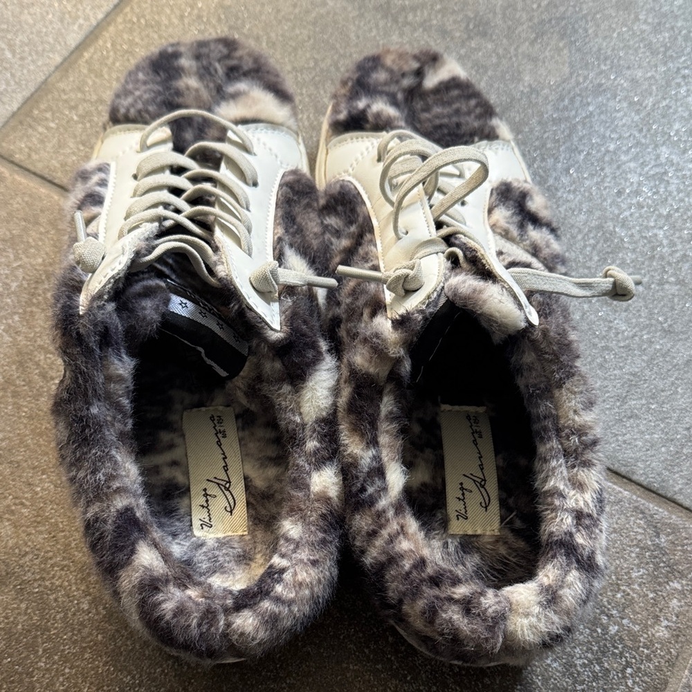 Furry Animal Print Sneakers